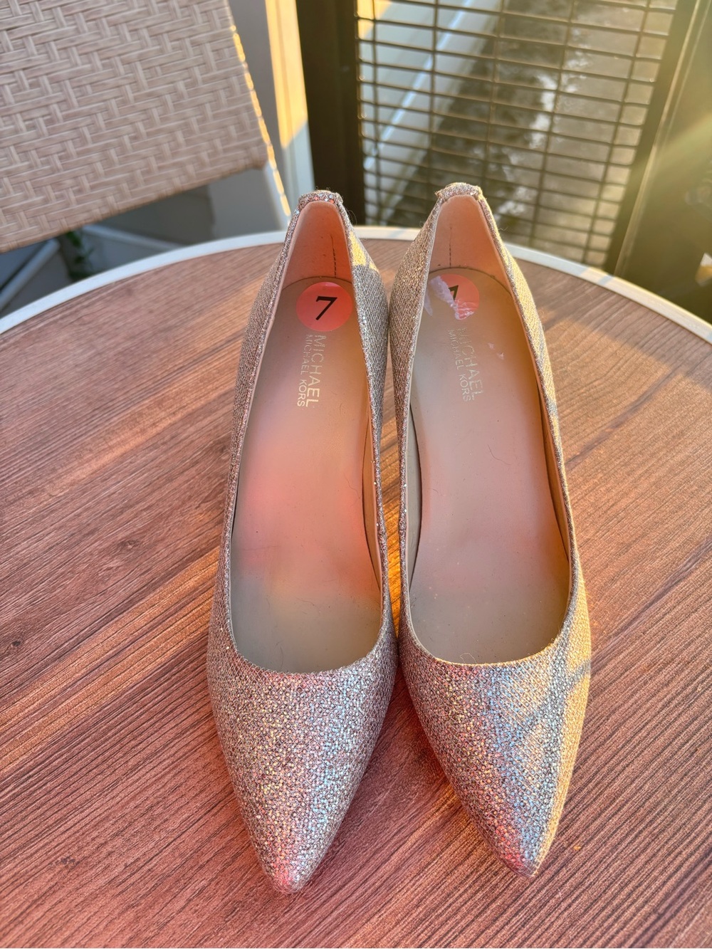 Michael Kors Women's Glitter Pointed-Toe Heels in Gold